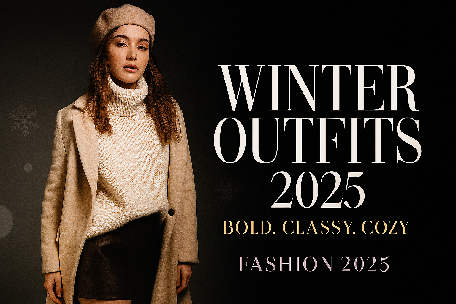 “Winter outfits for women 2025 – classy beige coat, stylish cozy winter fashion look.”